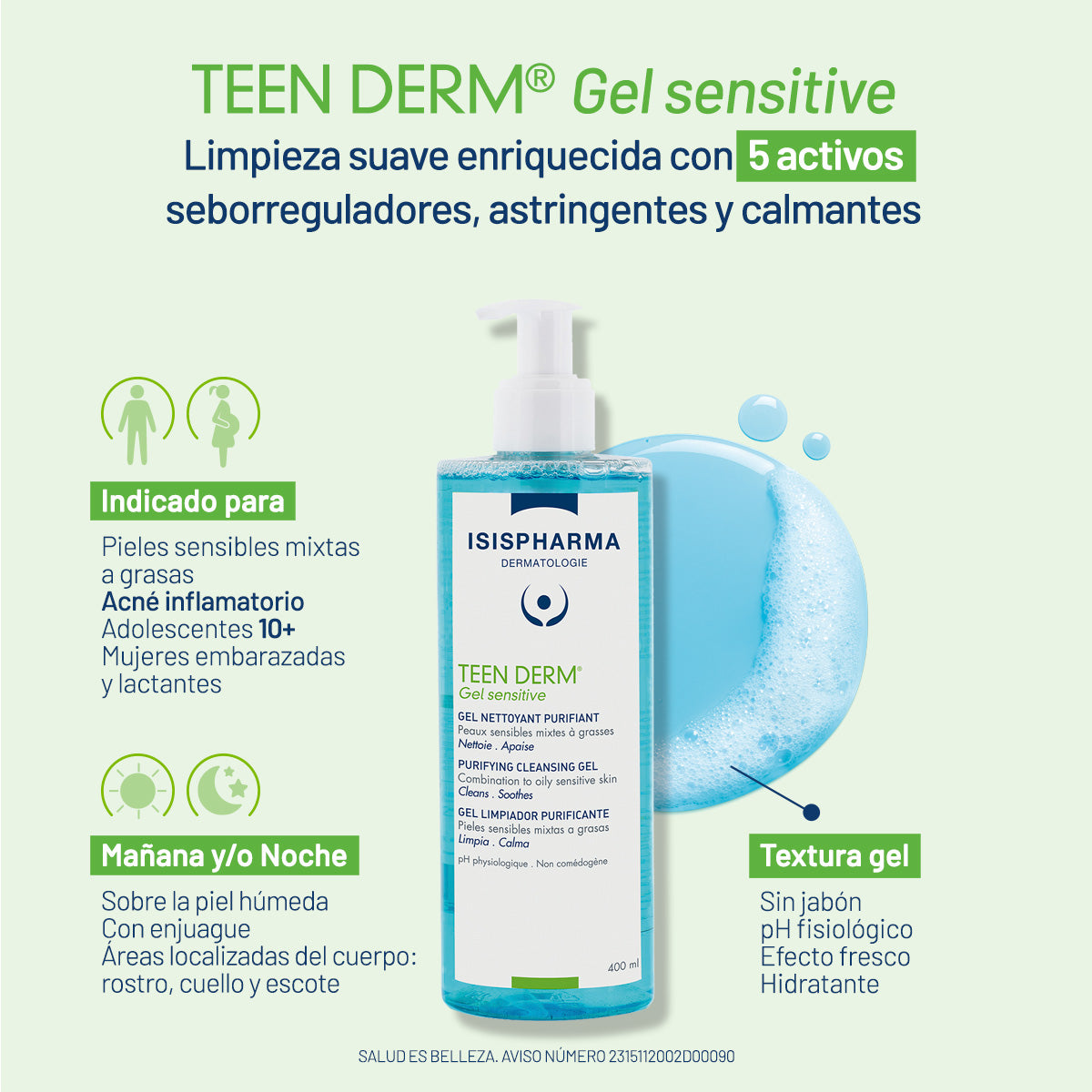 TEEN DERM GEL LIMPIADOR 400ML