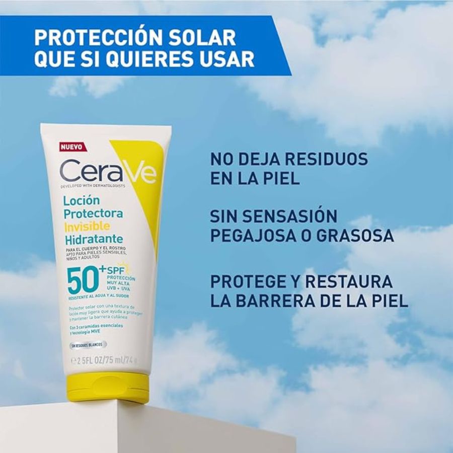 CERAVE LOCION PROTECTORA INVISIBLE HIDRATANTE 50FPS 75ML