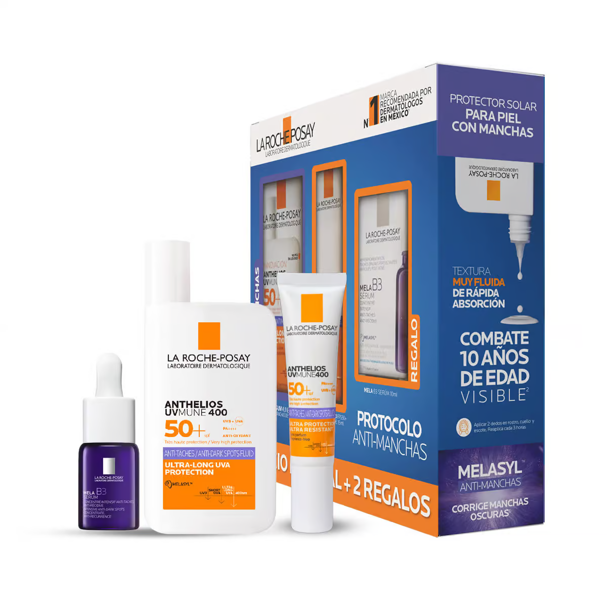Kit La Roche-Posay Anthelios UVMune 400 Protocolo Anti-Manchas - contenido del kit