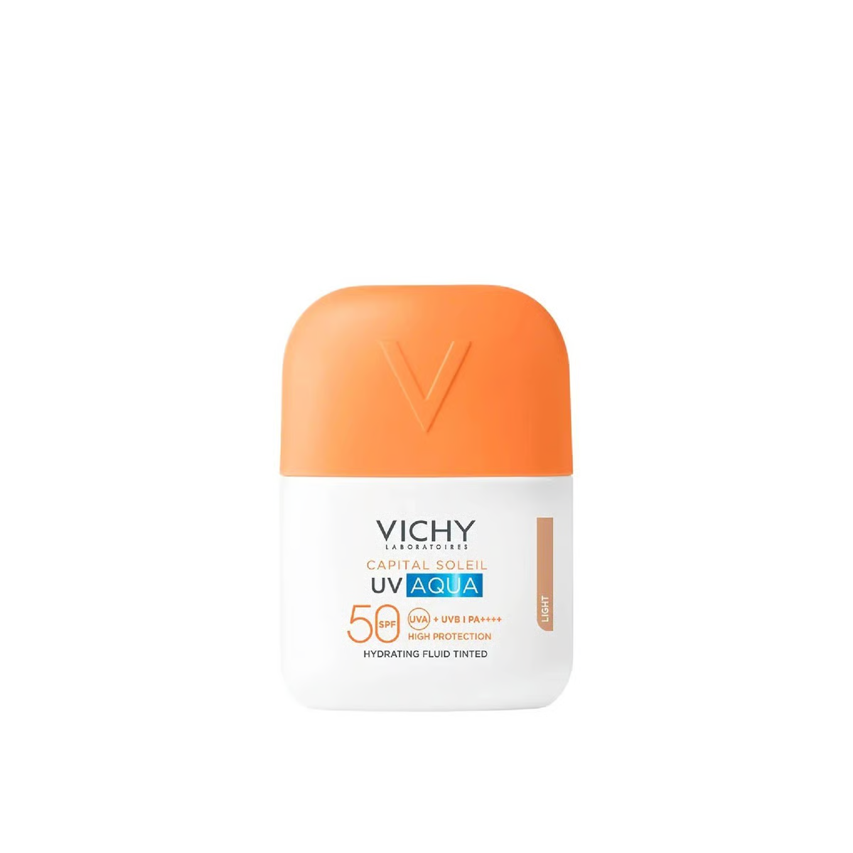Vichy Capital Soleil UV Aqua Con Color Tono Claro SPF50 - Frente fondo blanco