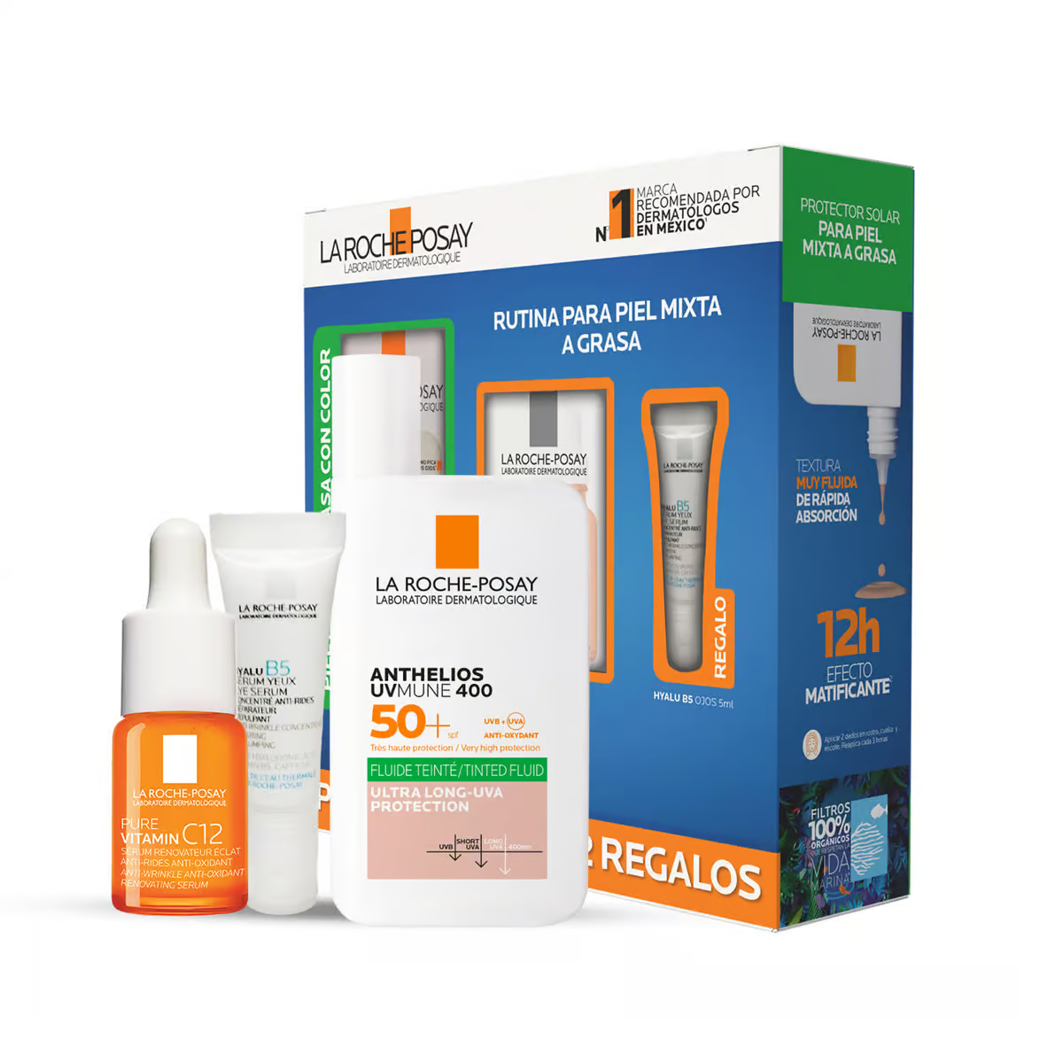 Kit La Roche-Posay Anthelios UVMune 400 Fluido Color Oil Control - contenido del kit