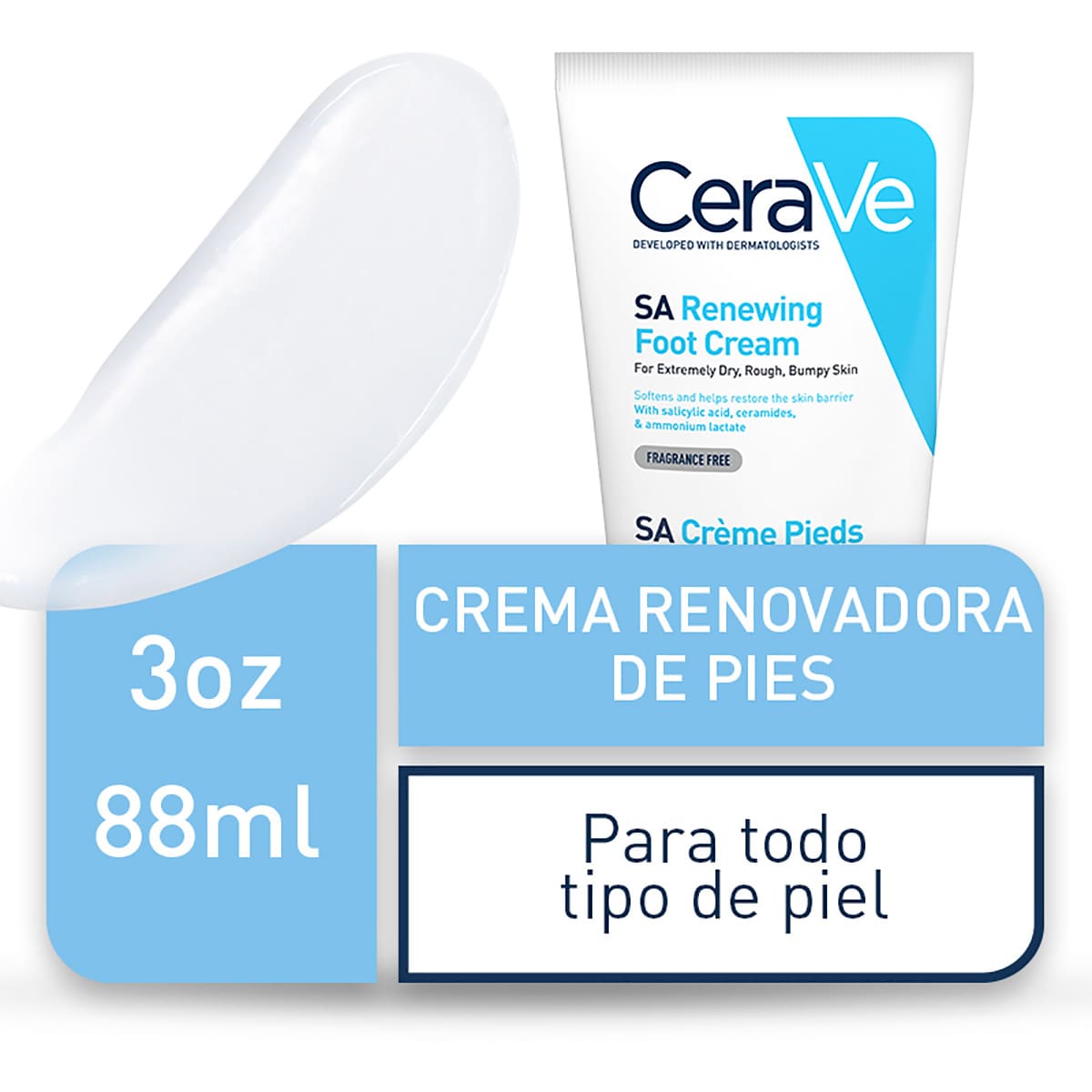 CERAVE SA CREMA HIDRANTE PARA PIES SECOS 88ML