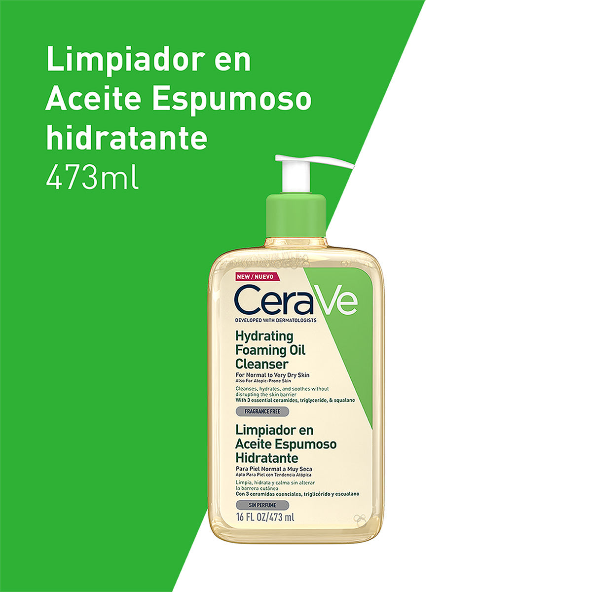 CERAVE LIMPIADOR ACEITE ESPUMOSO 473ML