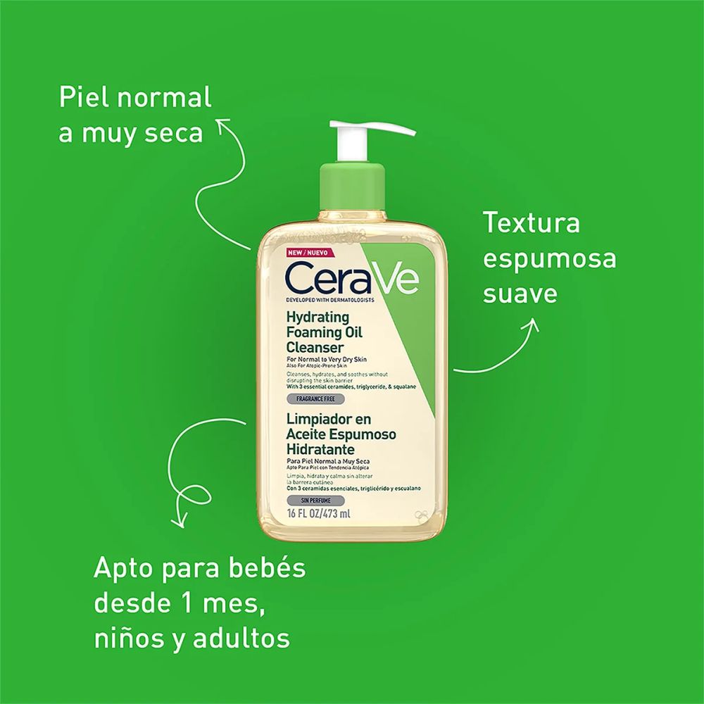 CERAVE LIMPIADOR ACEITE ESPUMOSO 473ML